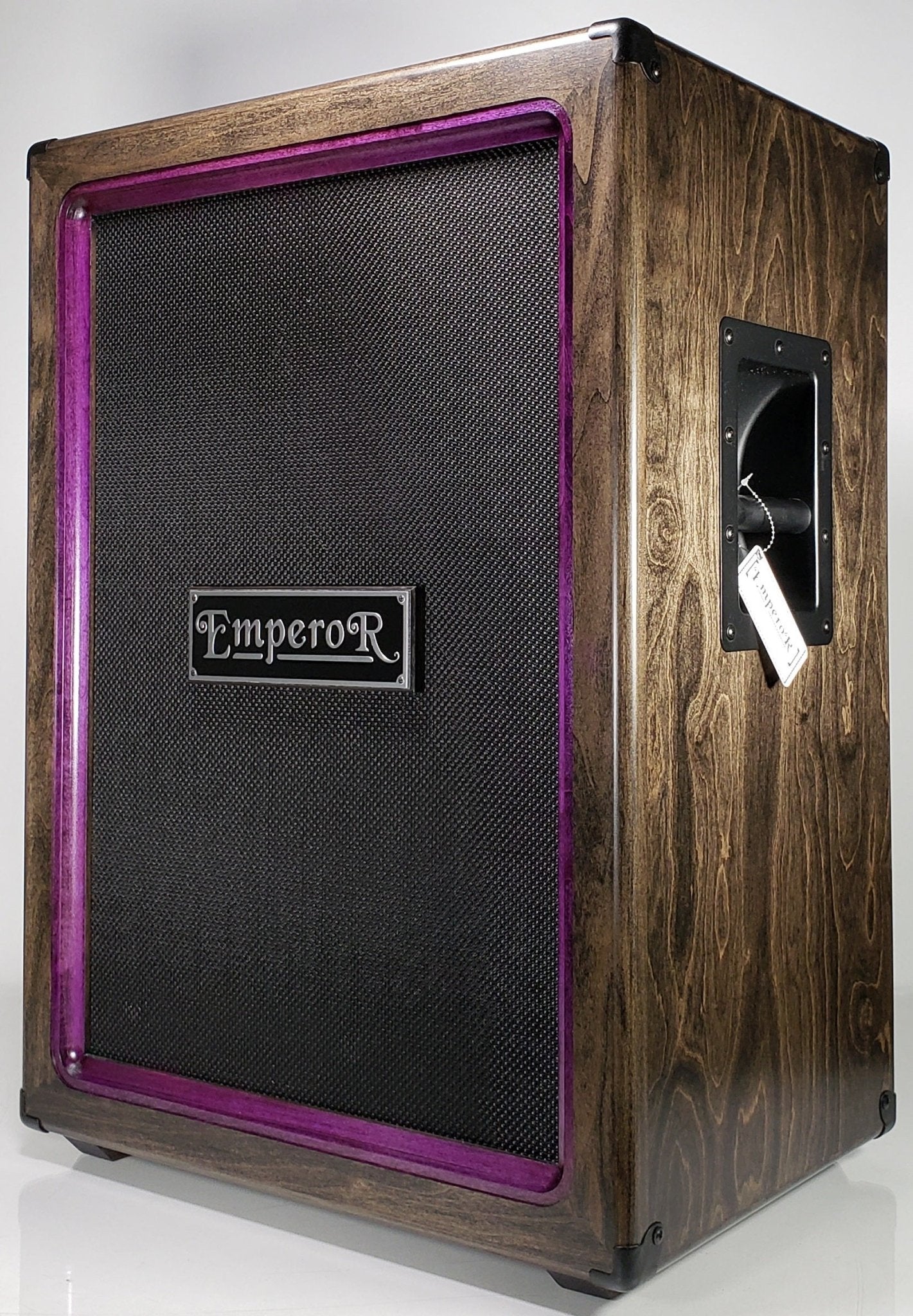 a handmade vertical 2x12 guitar speaker cabinet