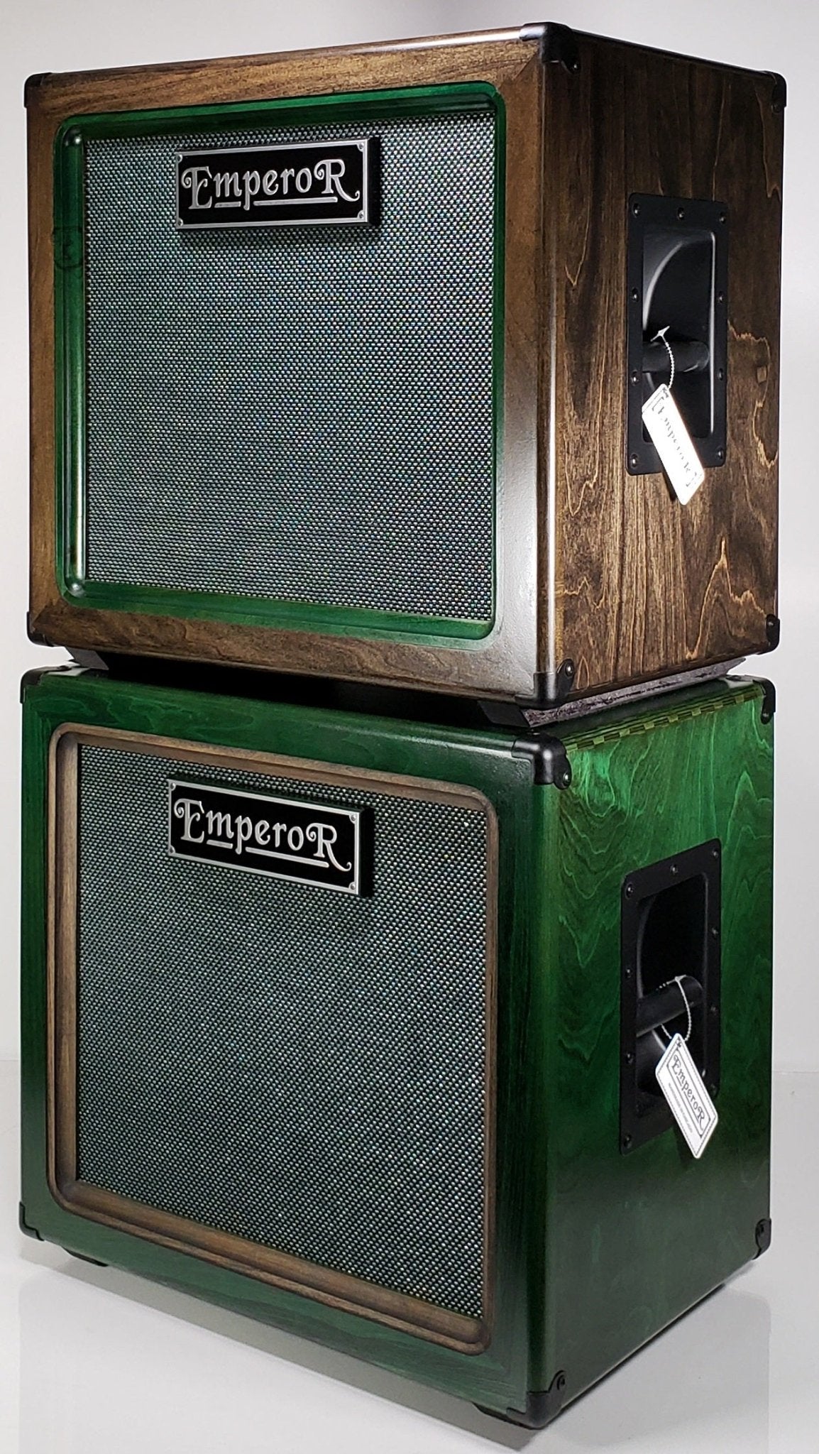 a 1x12 guitar speaker cabinet on top of another 1x12 cabinet