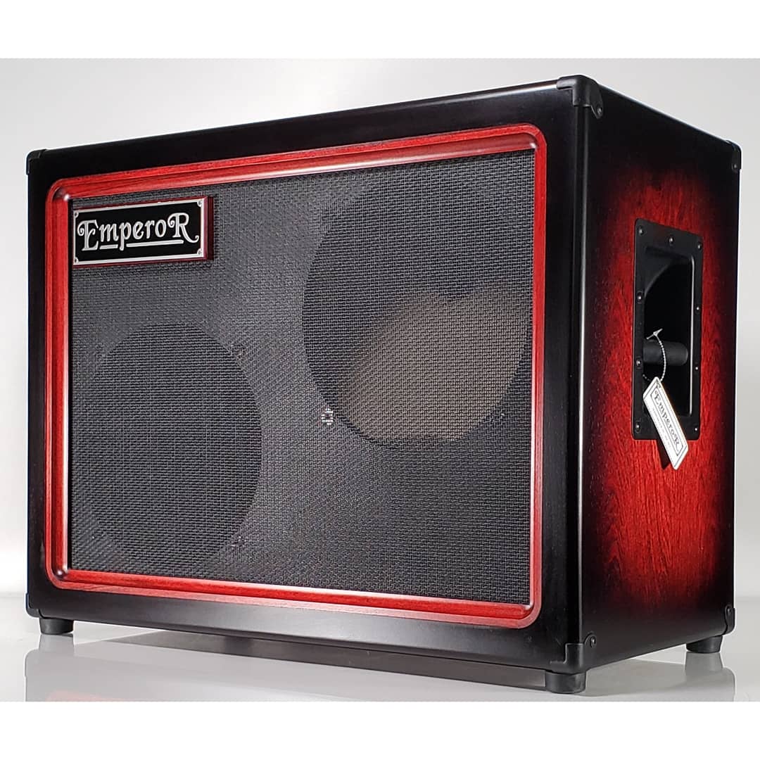 a 2x12 guitar speaker cabinet with burst color